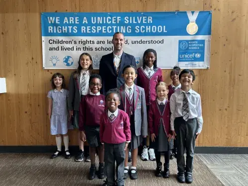 Ark Brunel pupils with Mr Scott